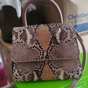 a new day Snakeskin Mini Bag in Tan and Brown